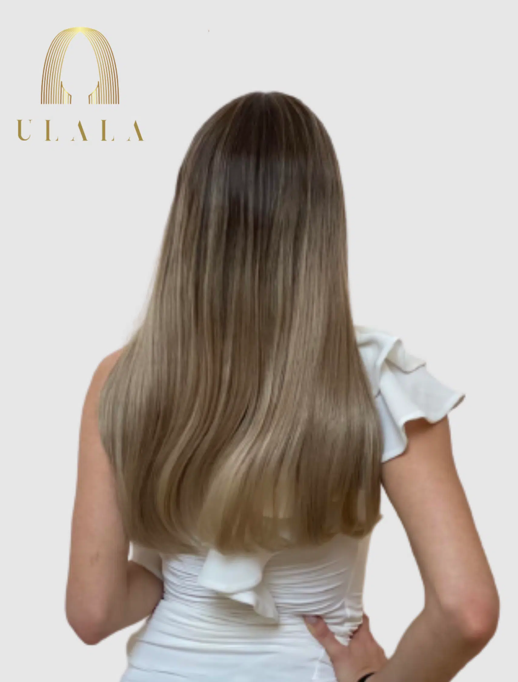 100% valódi haj paróka hosszú balayage