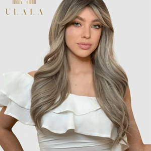 Hosszú, hamvas szőke paróka - 70% valódi hajból