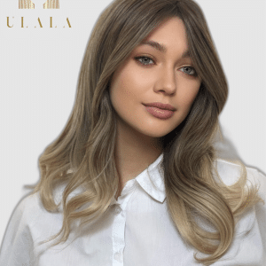 Emberi haj paróka - hajhullás, kemoterápia - természetes paróka - ulala - sötétszőke balayage paróka