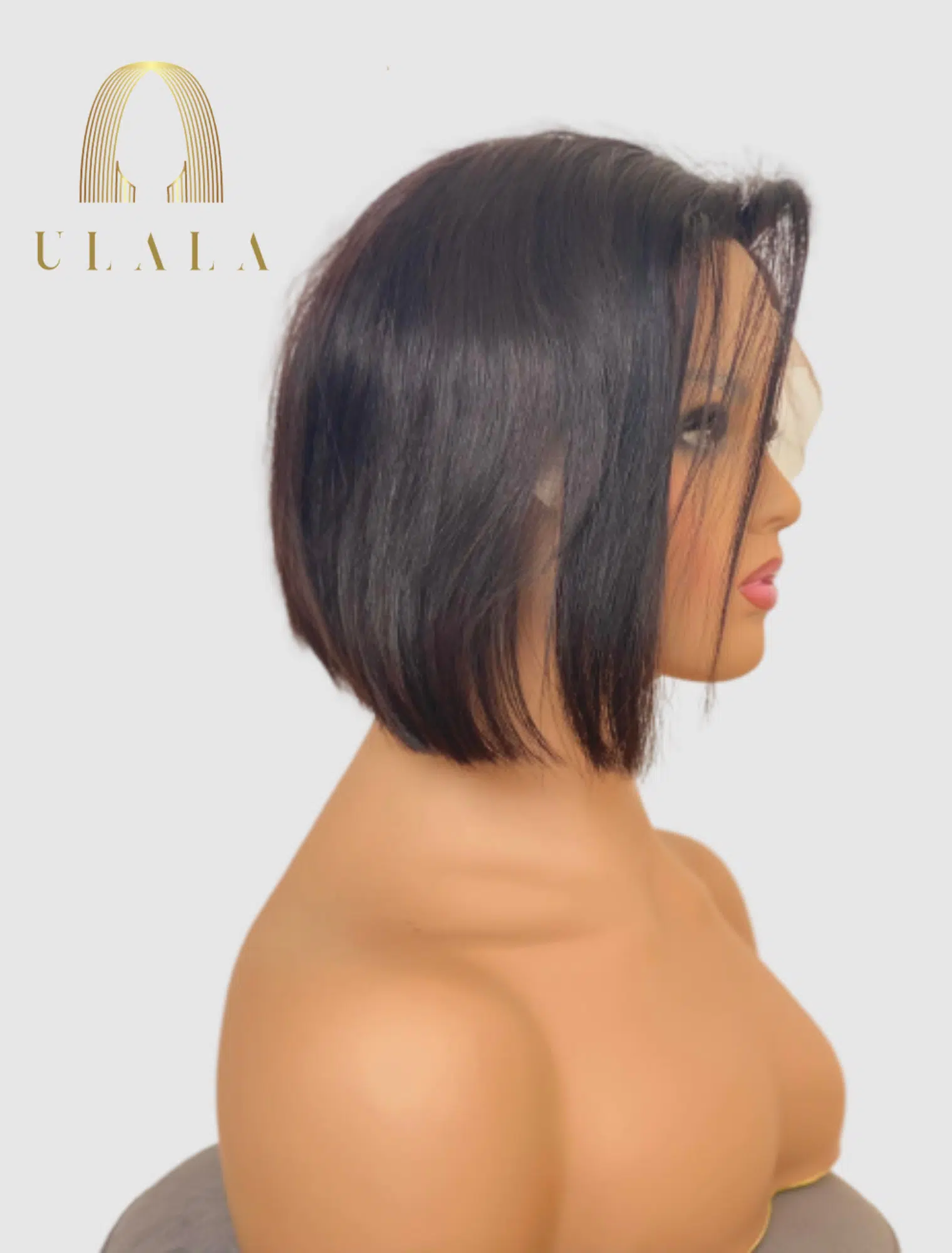 Barna asszimetrikus bob, lace front, háéós, csipke emberi haj paróka.