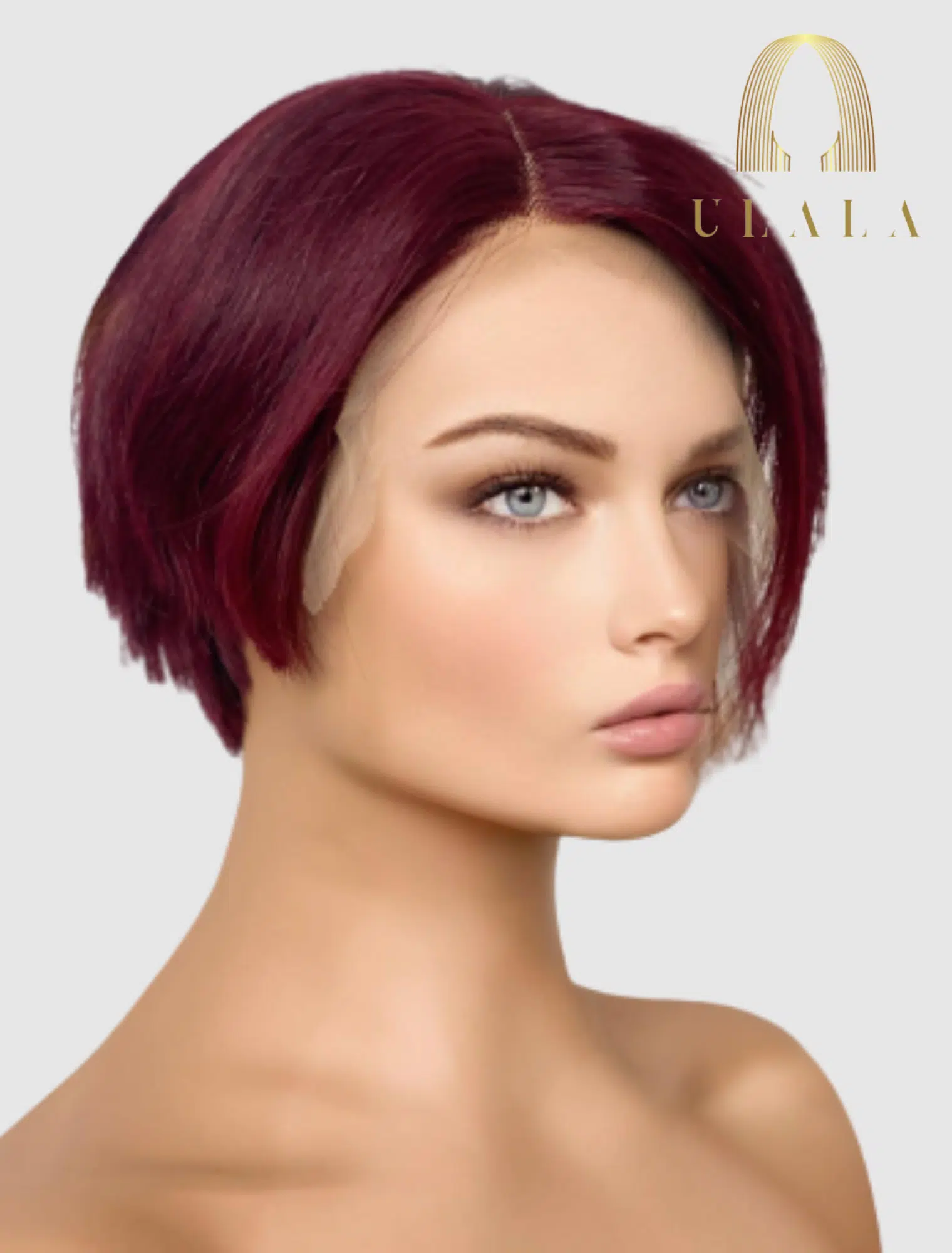 burgundy vörös hálós lace front paróka