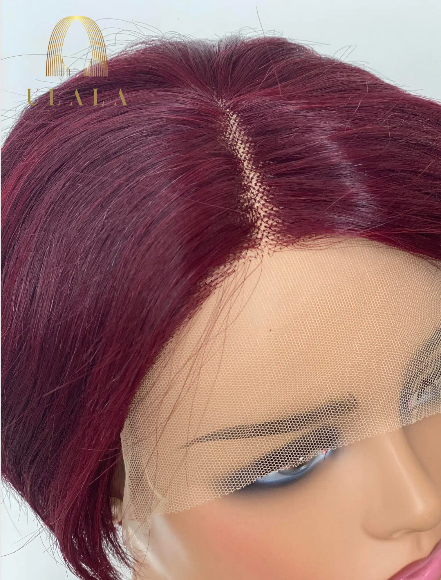 burgundy vörös lace front paróka