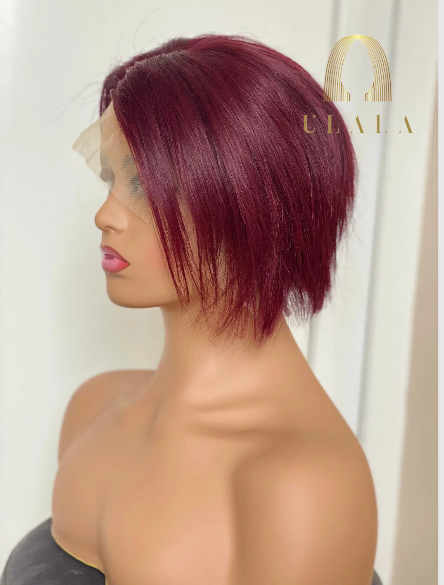 lace front paróka - burgundy vörös