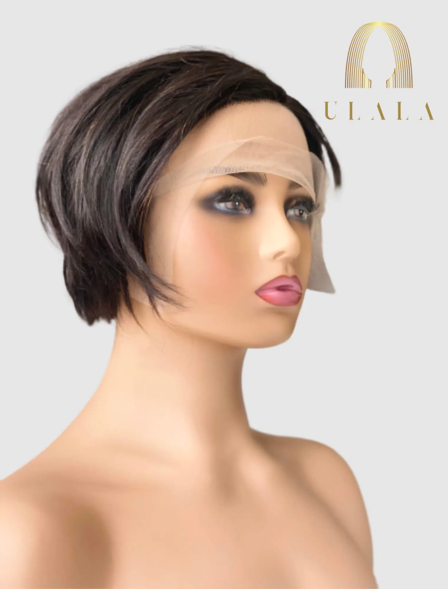 rövid barna bubi lace front paróka