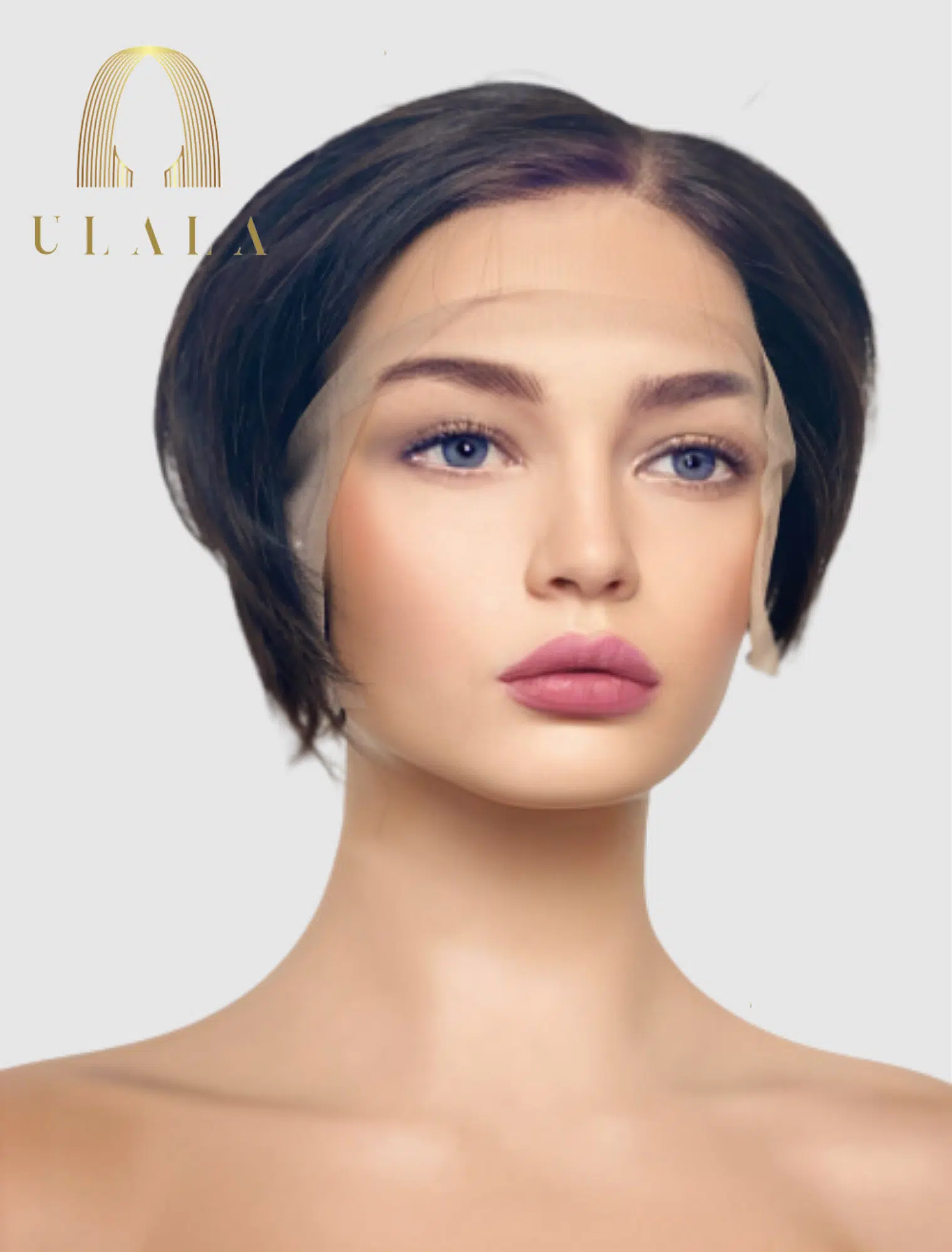 rövid barna hálós lace front paróka