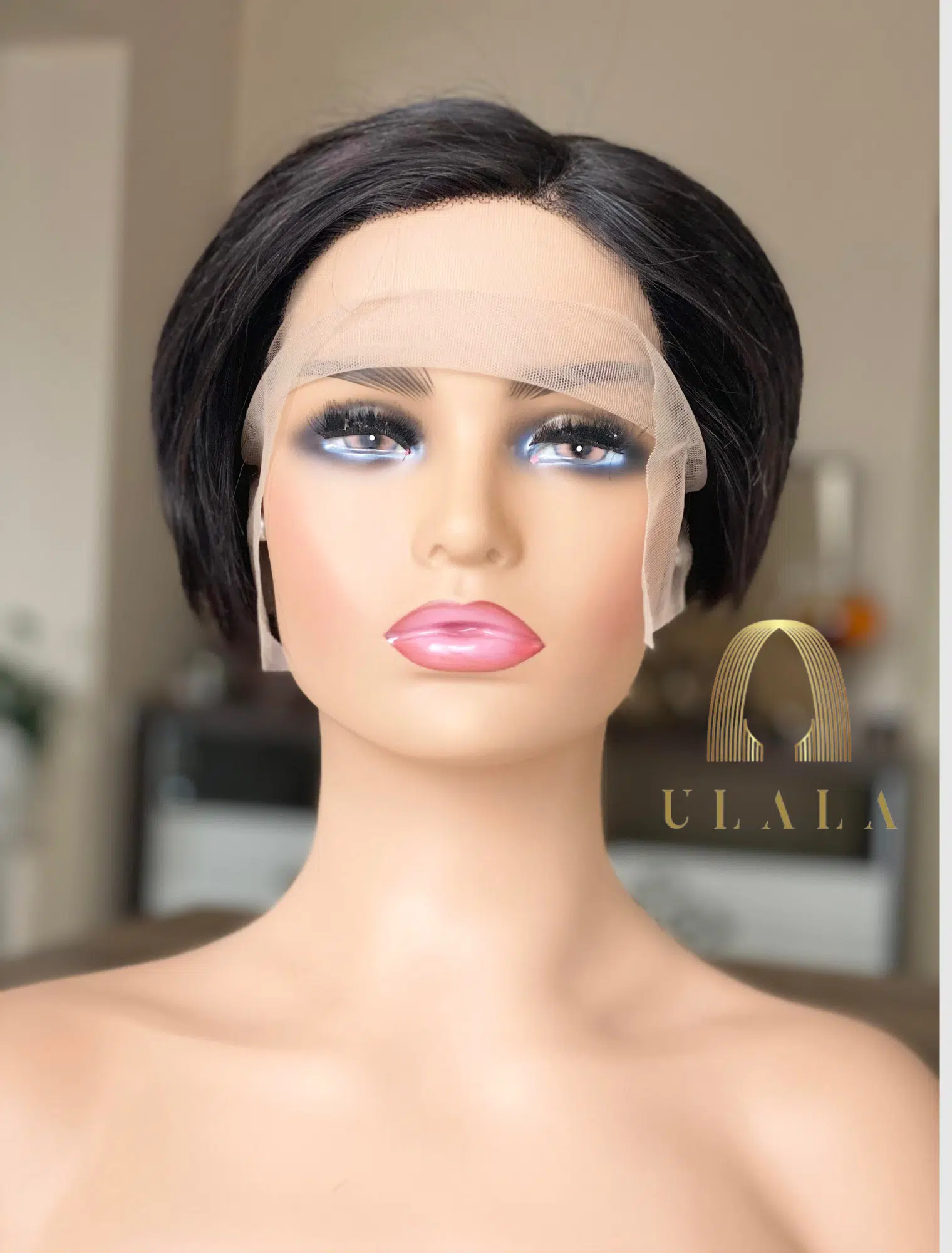 rövid barna lace front paróka