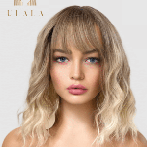 Emberi haj paróka - középhosszú szőke ombre