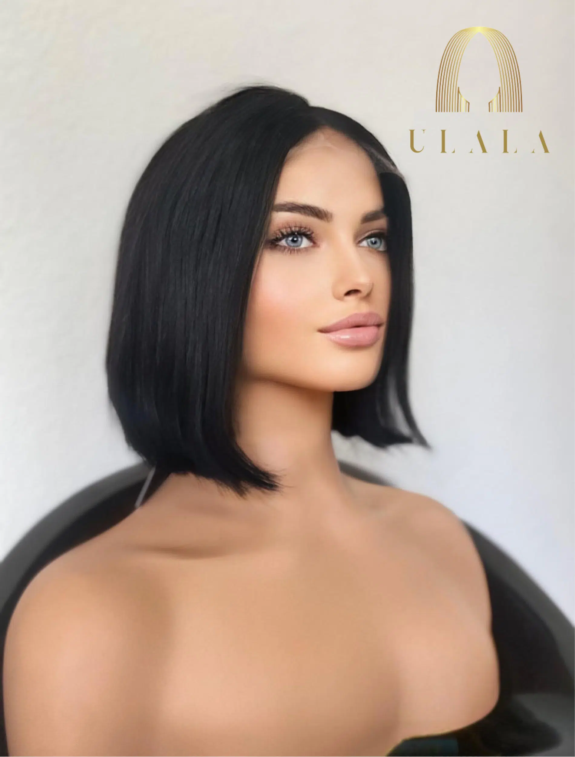 Fekete hálós paróka 100% igazi hajból