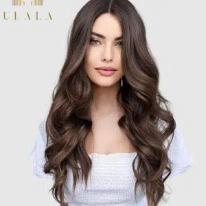 Hosszú barna hálós lace front paróka