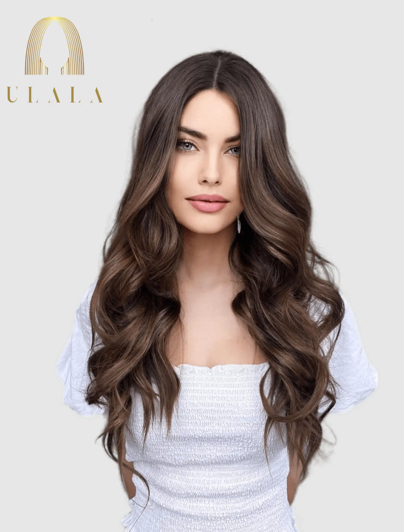 Hosszú barna hálós lace front paróka