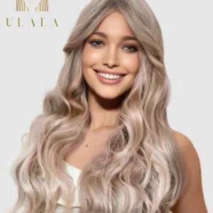 Hosszú hamvas szőke paróka kevert haj