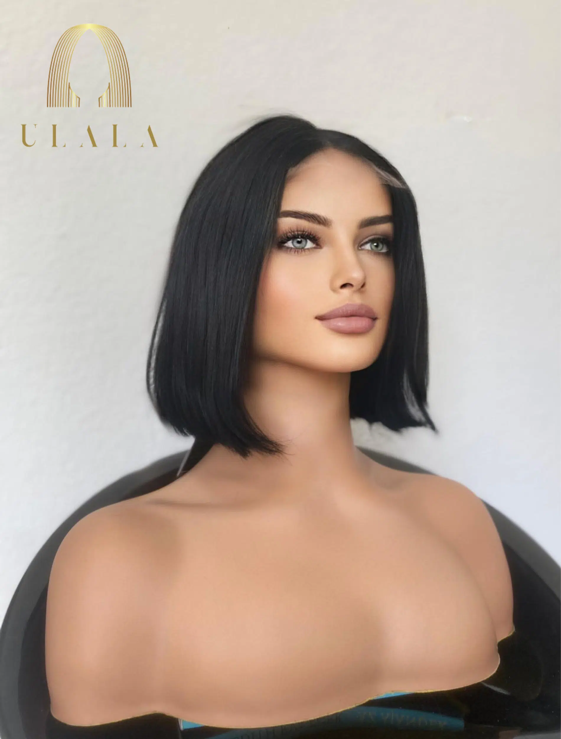 fekete paróka 100% valódi hajból