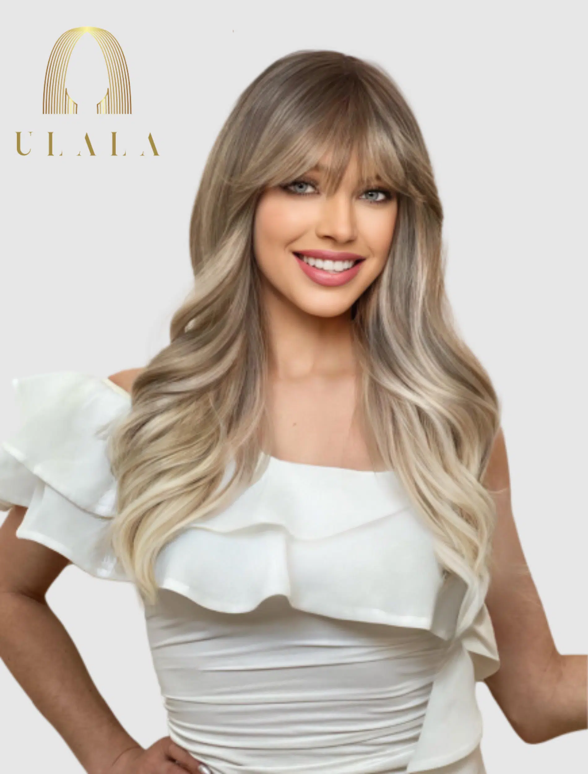 hosszú szőke frufrús paróka