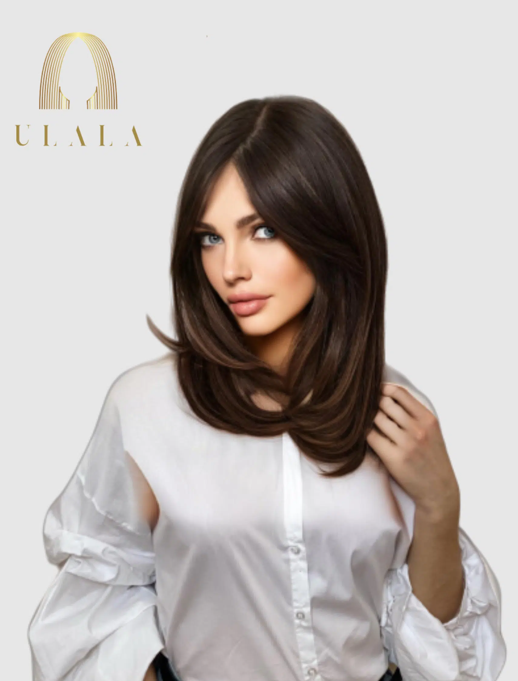 sötétbarna paróka kevert haj