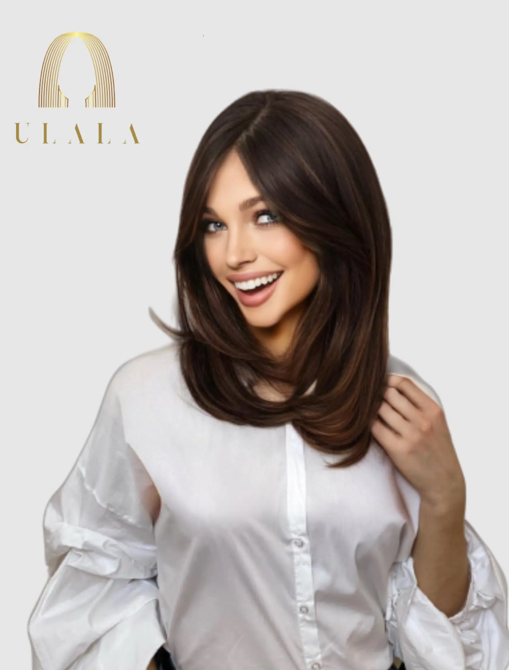 sötét barna kevert hajas paróka