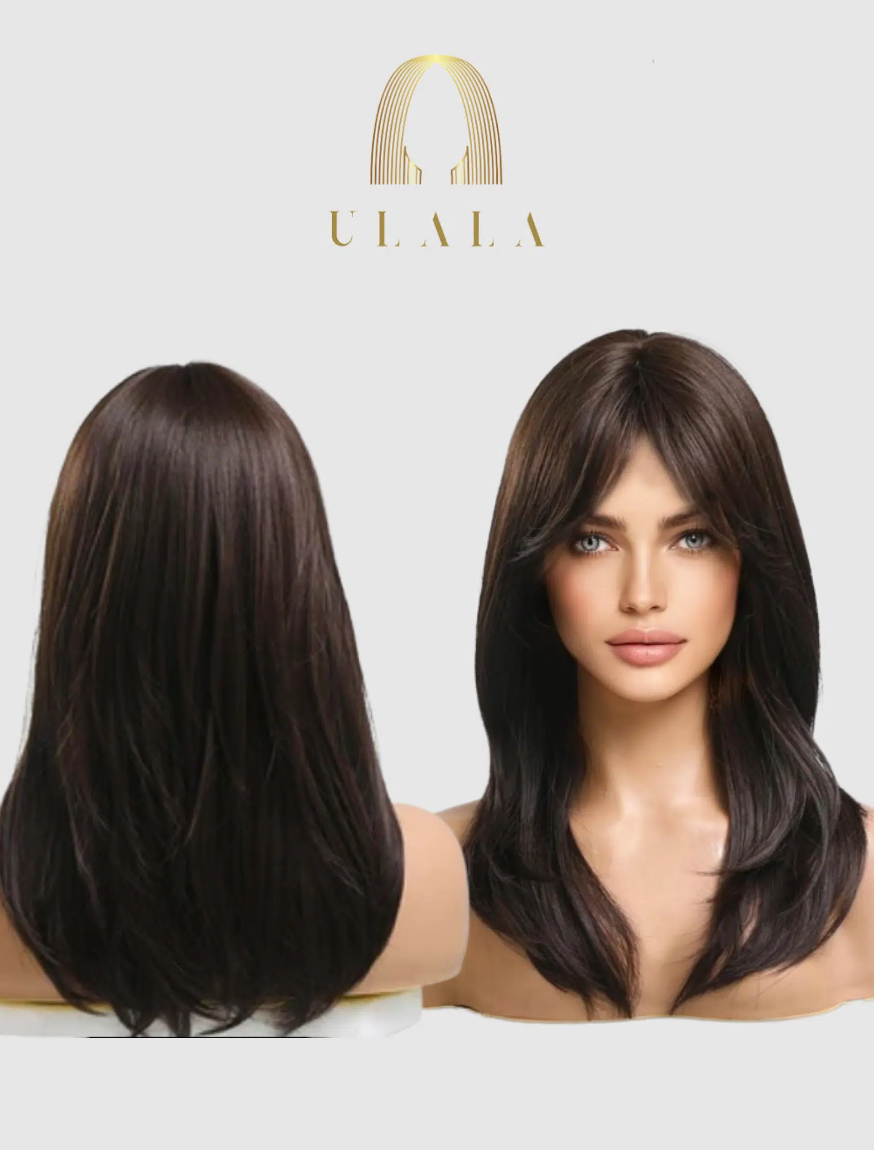 sötét barna paróka valódi hajból